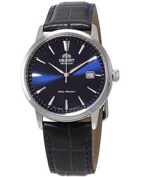 Orient Automatic Dial Leather Watch - Black