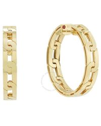 Roberto Coin - 18k Yellow Gold Navarra Collection Hoop Earrings - Lyst