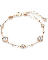 Swarovski - Rose-Tone Plated Round Cut Imber Bracelet - Lyst