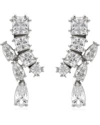 Swarovski - Matrix Pierced Earrings Rhodium Shiny - Lyst