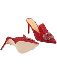 Giannico - Daphne Glittered High-heel Mules - Lyst