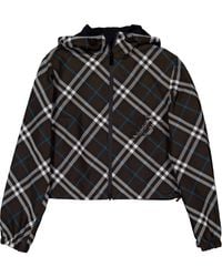 Burberry - Check Reversible Cropped Jacket - Lyst