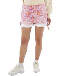 Isabel Marant - Ladies Floral Print Naesqui Cotton Denim Shorts, Brand Size 40 (Us Size 6) - Lyst