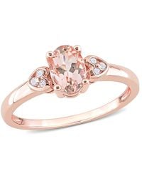 Amour - 3/4 Ct Tgw Morganite And Diamond Accent Ring - Lyst