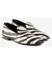 Roberto Cavalli - Zebra-Print Leather Loafers, Brand Size 41 Us - Lyst