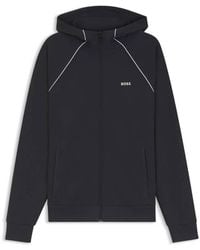 BOSS - Join Saggy Piping-Detail Zip-Up Hoodie - Lyst