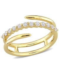 Created Forever - 1/3 Ct Tgw Lab Created Diamond Coil Ring 1In 18K Plated Sterling - Lyst