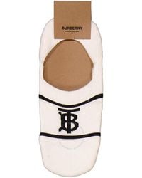 Burberry - Logo-embroidered No-show Socks - Lyst
