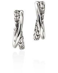John Hardy - Jh Essential Crossover Earring, Sterling, 20.5Mm Eb98714 - Lyst