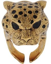 Roberto Cavalli - Tone Crystal Panther Head Ring - Lyst