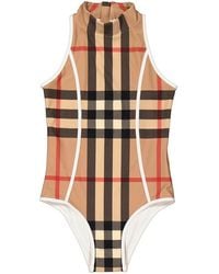 Burberry - Archive Girls Vine Vintange Check One-Piece Swimsuit - Lyst
