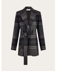 Ferragamo - Wool Silk Belted Jacket, Brand Size 44 (Us - Lyst