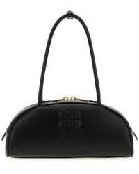 Miu Miu - Leather Beau Shoulder Bag Nero Borse A Mano - Lyst