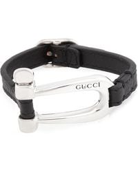 Gucci - Stirrup Motif Horsebit Symbols Bracelet - Lyst