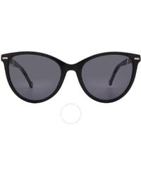Carolina Herrera - Grey Cat Eye Sunglasses Her 0107/s 0kdx/ir 57 - Lyst