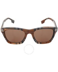 Burberry - Cooper Dark Brown Square Sunglasses Be4348 396673 52 - Lyst