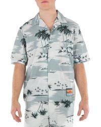 Maison Kitsuné - Seafoam Design Island-Print Shirt - Lyst