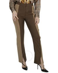 Burberry - Rib Knit Panel Wool Cashmere Tailored Trousers - Lyst