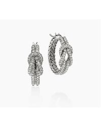 John Hardy - Love Knot Earrings, Sterling, Diamonds, 22Mm - Lyst