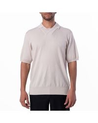 Burberry - V-Neck Wool Polo Shirt - Lyst