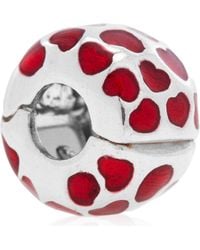 PANDORA - Ladies Hearts Round Clip Charm - Lyst