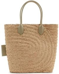 Burberry - Natural Woven-Raffia Tote Bag - Lyst