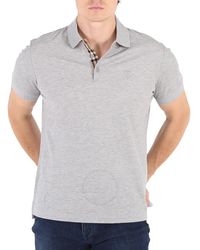 Burberry - Eddie Pale Grey Melange Polo Shirt - Lyst