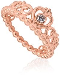 PANDORA - Ladies 14K Rose Princess Tiara Crown Ring - Lyst