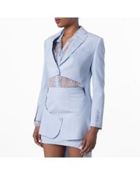 Burberry - Ladies Pale Wool Step-Through Blazer, Brand Size 2 (Us - Lyst