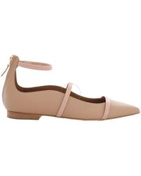 Malone Souliers - Nude Leather Robyn Flats, Brand Size 35.5 Us - Lyst