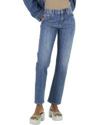 Stella McCartney - Rhinestone-Embellished Straight Leg Denim Jeans - Lyst