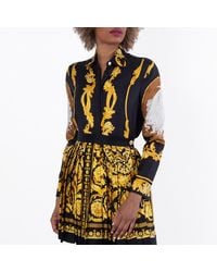 Versace - Cameo Silk Button Down Shirt, Brand Size 38 Us - Lyst