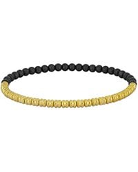 Amour - 4Mm Titanium Spring Bead Elastic Plated Sterling Bracelet - Lyst