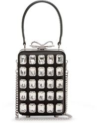 Self-Portrait - Satin Shoulder Bag With Crystals - Lyst