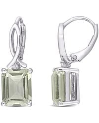 Amour - 6 1/2 Ct Tgw Octagon Quartz And Topaz Leverback Earrings - Lyst