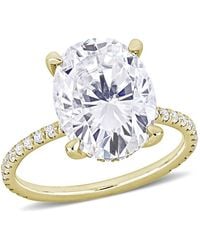 Amour - 4 7/8 Ct Dew Oval Created Moissanite Engagement Ring - Lyst