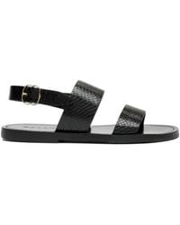 Bally - Python-Printed Leather Sandals, Brand Size 35 Us - Lyst