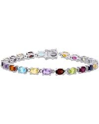 Amour - 10 5/8 Ct Tgw Multi Color Gemstone Oval Tennis Bracelet - Lyst