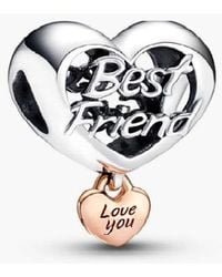 PANDORA - Love You Family Heart Charm | Gold - Lyst