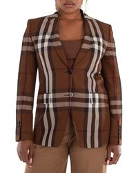 Burberry - Dark Birch Brow Giant Check Blazer Jacket, Brand Size 4 (Us - Lyst