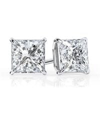 Brilliant Diamond - 2 Carat Princess Cut Lab Grown Diamond Stud Earrings - Lyst