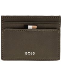 BOSS - Embossed Logo Leather Card Case - Lyst