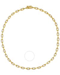 Rachel Glauber - Megan Walford 14k Yellow Gold Plated With Cubic Zirconia Flat Cable Link Chain Layering Bracelet - Lyst