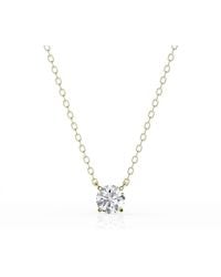 Brilliant Diamond - 1/2 Carat Round Lab Grown Solitaire Diamond Pendant Necklace - Lyst