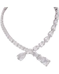 Swarovski - Matrix Necklace Closed Rhodium Shiny Crystal - Lyst