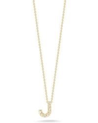 Roberto Coin - Love Letter J Pendent With Diamonds - Lyst
