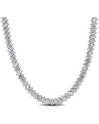 Created Forever - 36 1/3 Ct Tw Emerald-Cut Lab-Grown Diamond Tennis Necklace - Lyst