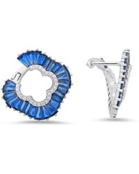 Kylie Harper - Sterling Sapphire Cz Clover Statement Hoop Earrings - Lyst