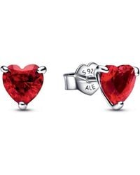 PANDORA - Ladies Heart Stud Earrings - Lyst