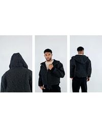 Emporio Armani - Allover Ea Logo Blouson Jacket - Lyst